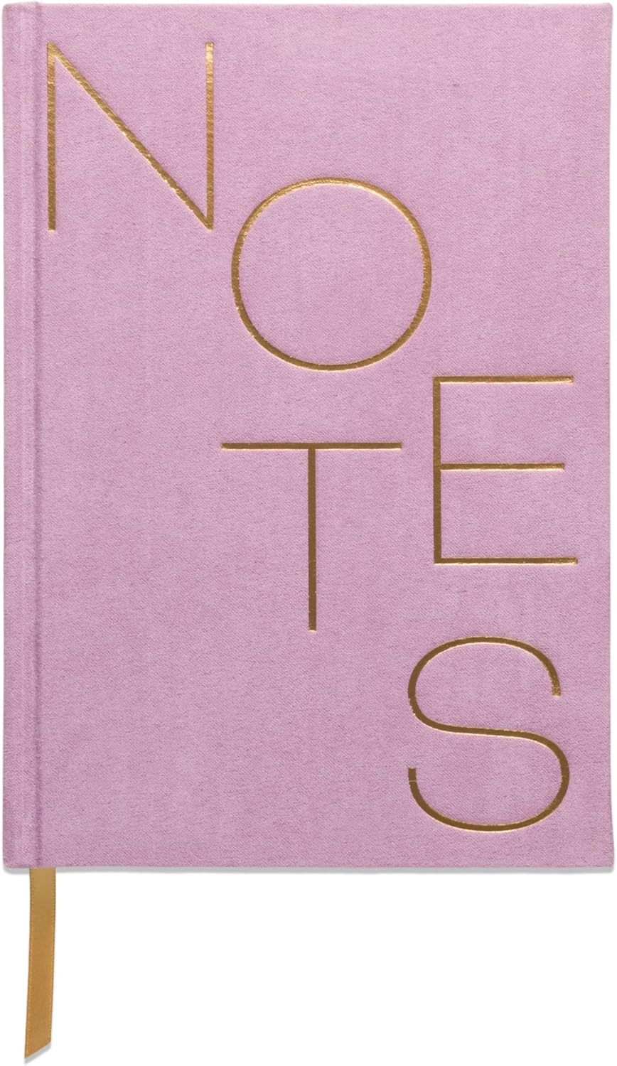 Designworks Ink Suede Cloth Hardcover Journal Notebook with 160 Lined Pages, Ribbon Bookmark, and Storage Pocket for Work, Writing, Journaling - Green Journal with Geometric Linear Box Design (JB58-1011)