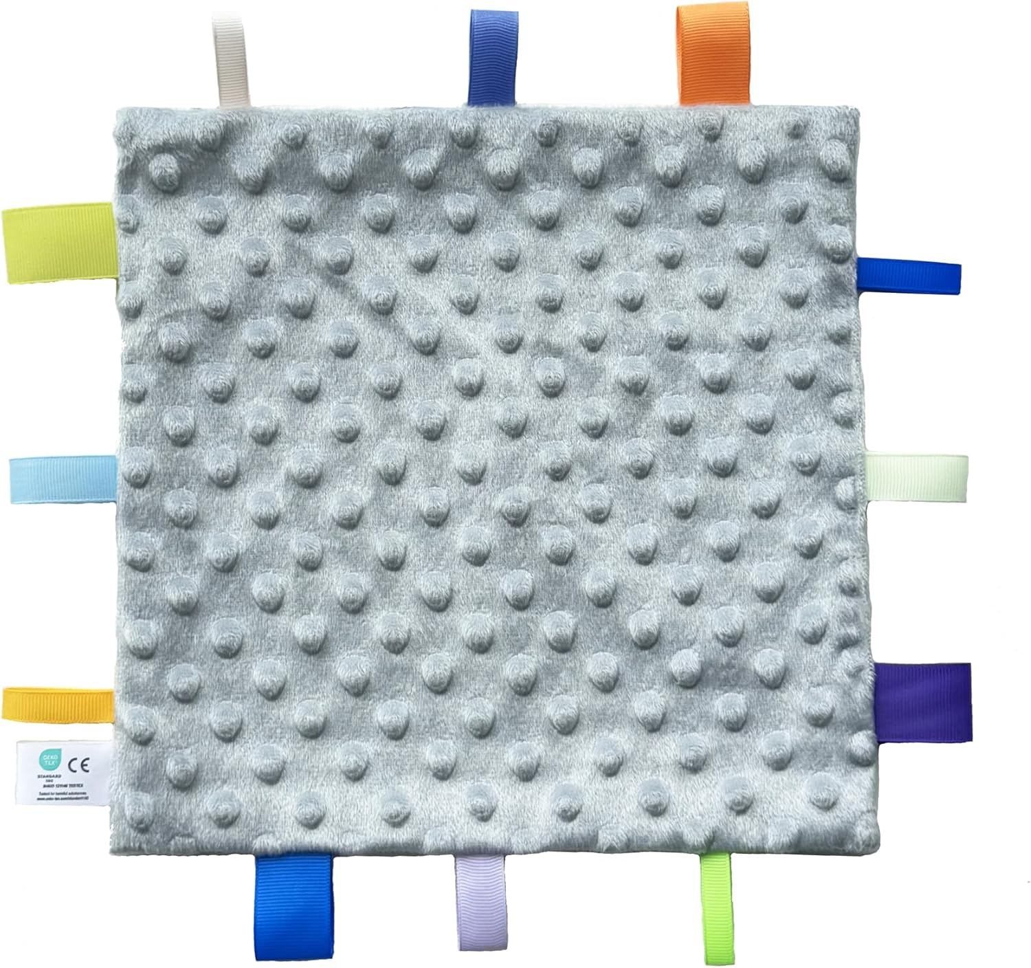 CREVENT Tag Security Blankets for Babies, Soft Small Loveys for Girls, Baby Comforter Sensory Blanket, Great Gifts for Birthday Baby Shower 25X25Cm (Dinosaur+Blue) - 5 Colors image number 2