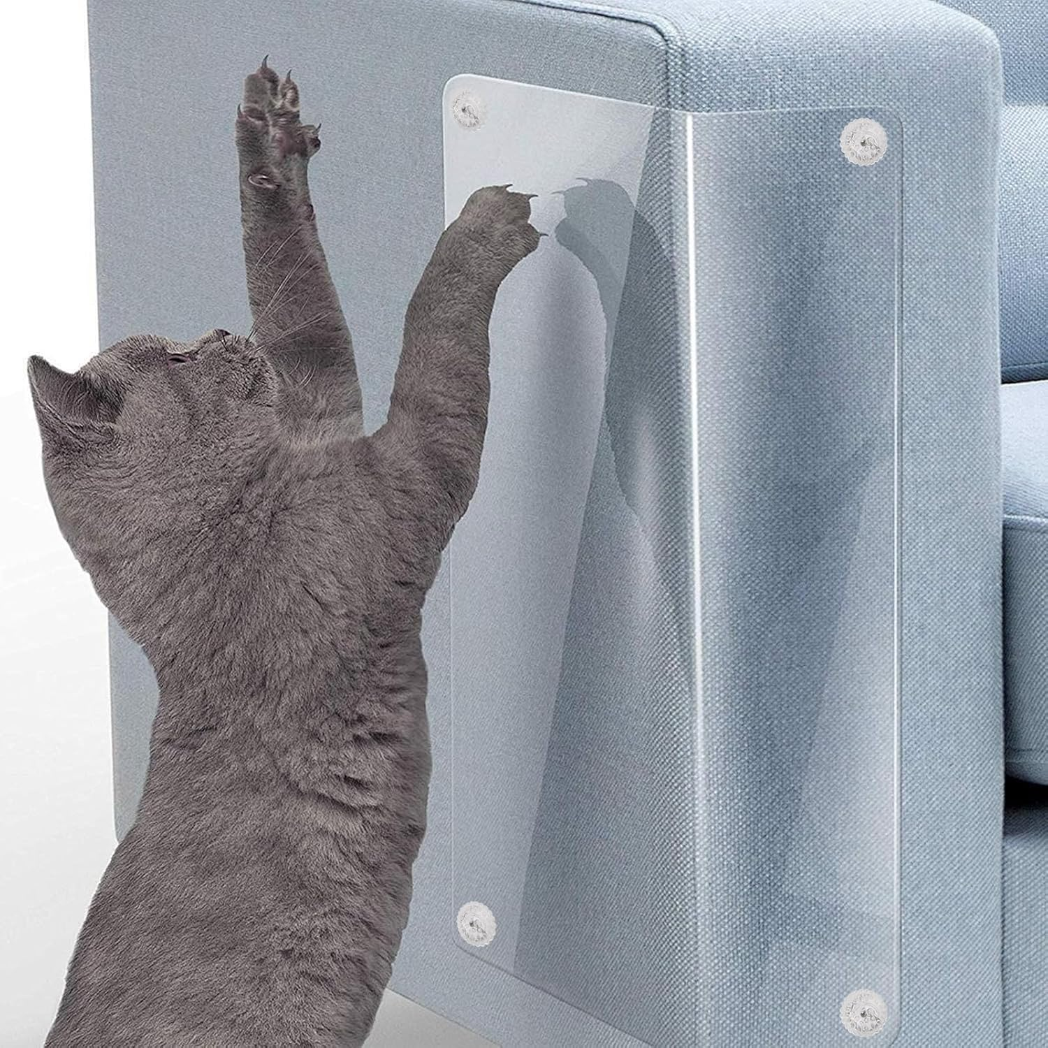 Cat Scratch Protection Film, Scratch Protection Film, Sofa Cat, Pack of 12, Self-Adhesive Scratch Protection Film, Transparent, Stop Cats Scratching, Scratch Protection for Sofa, Wall, Door And image number 1
