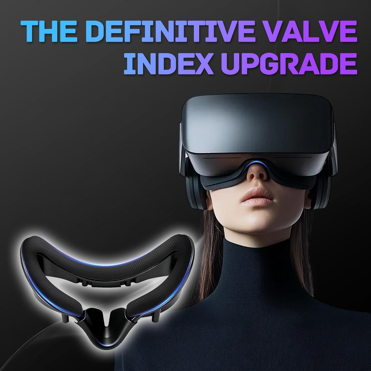 Valve Index Face Gasket Complete Ice Silk Washable Hygienic VR Cover for Valve Index Headset,Magnetic Bracket 2X Silk Ice Foam Pads Lens Cover Nose Pad 4 Thumbstick Caps 2 Cloths 2 Spare Tapes image number 1
