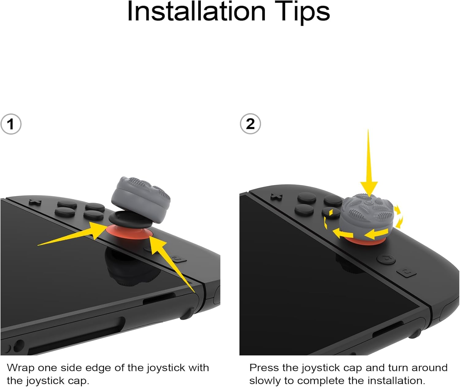 Playvital for Switch 2 Thumbs Cushion Caps Thumb Grips (4-Pack) | Silicone Joystick Grip Cover for Nintendo Switch 2 Joycon, Anti-Slip Raindrop Texture Design - New Hope Gray