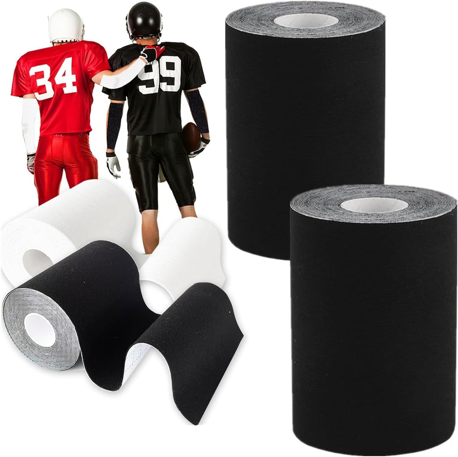 2 Rolls Turf Tape Football, Extra Wide Waterproof Turf Tape for Arms Football Ultra Sticky Athletic Sports Tape Wrap for Exercises Gymnastics to Prevent Turf Burn