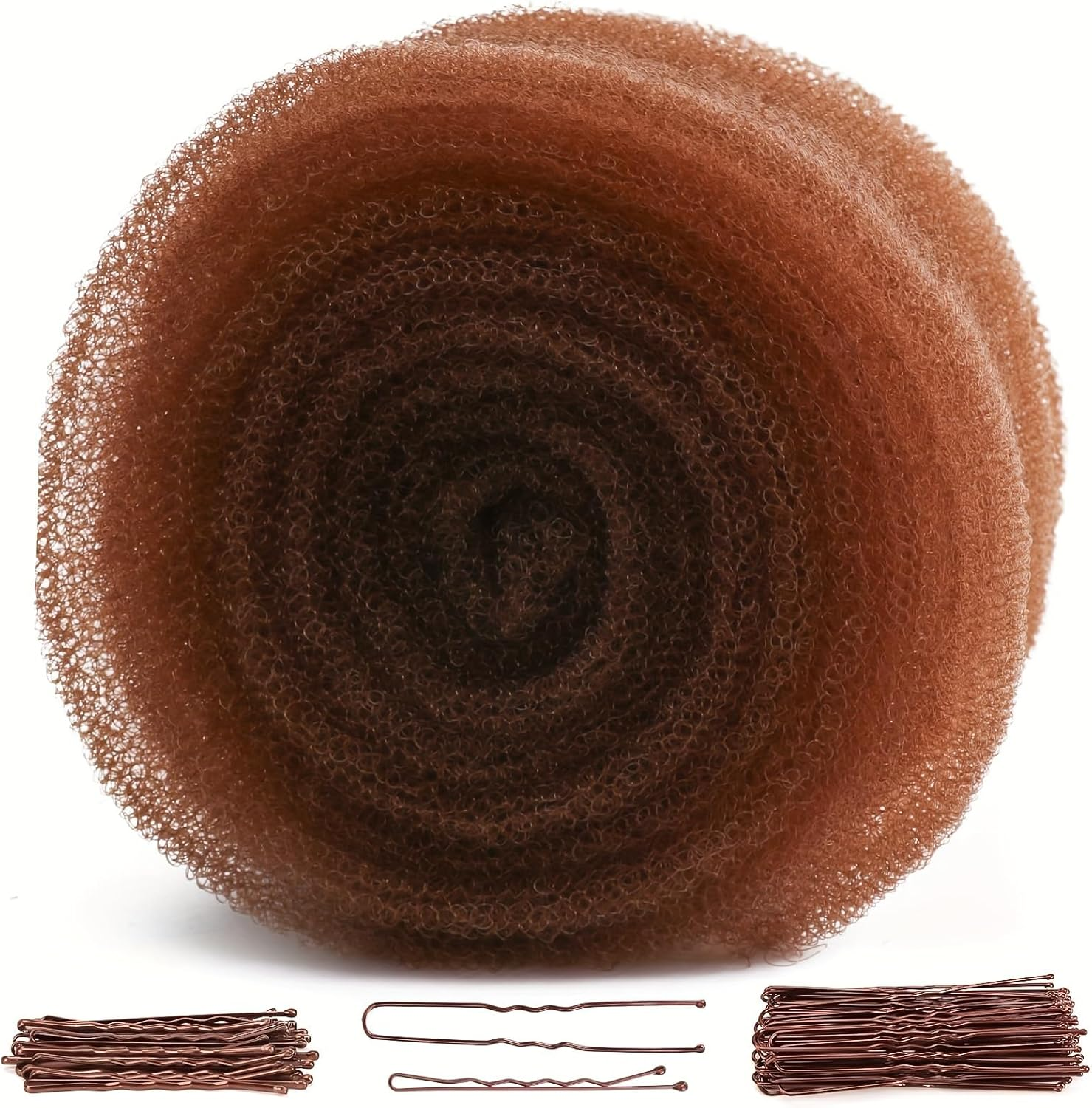 Hair Bun Maker & Styling Accessories Set, Volumizing Sponge for Updos with 70 Bobby Pins, Thin Hair Filler, Salon Must-Have Tool - 1 Piece, Dark Brown image number 2