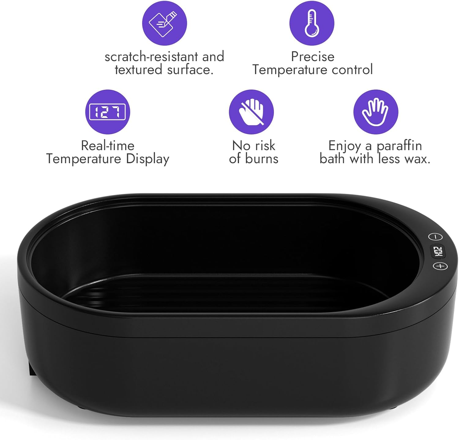 Waxkiss Paraffin Wax Machine for Hands and Feet - Small Hand Wax Paraffin Machine 2000Ml with 3 Packs of Paraffin Wax Digital Display Screen for Paraffin SPA - M2A_B image number 5