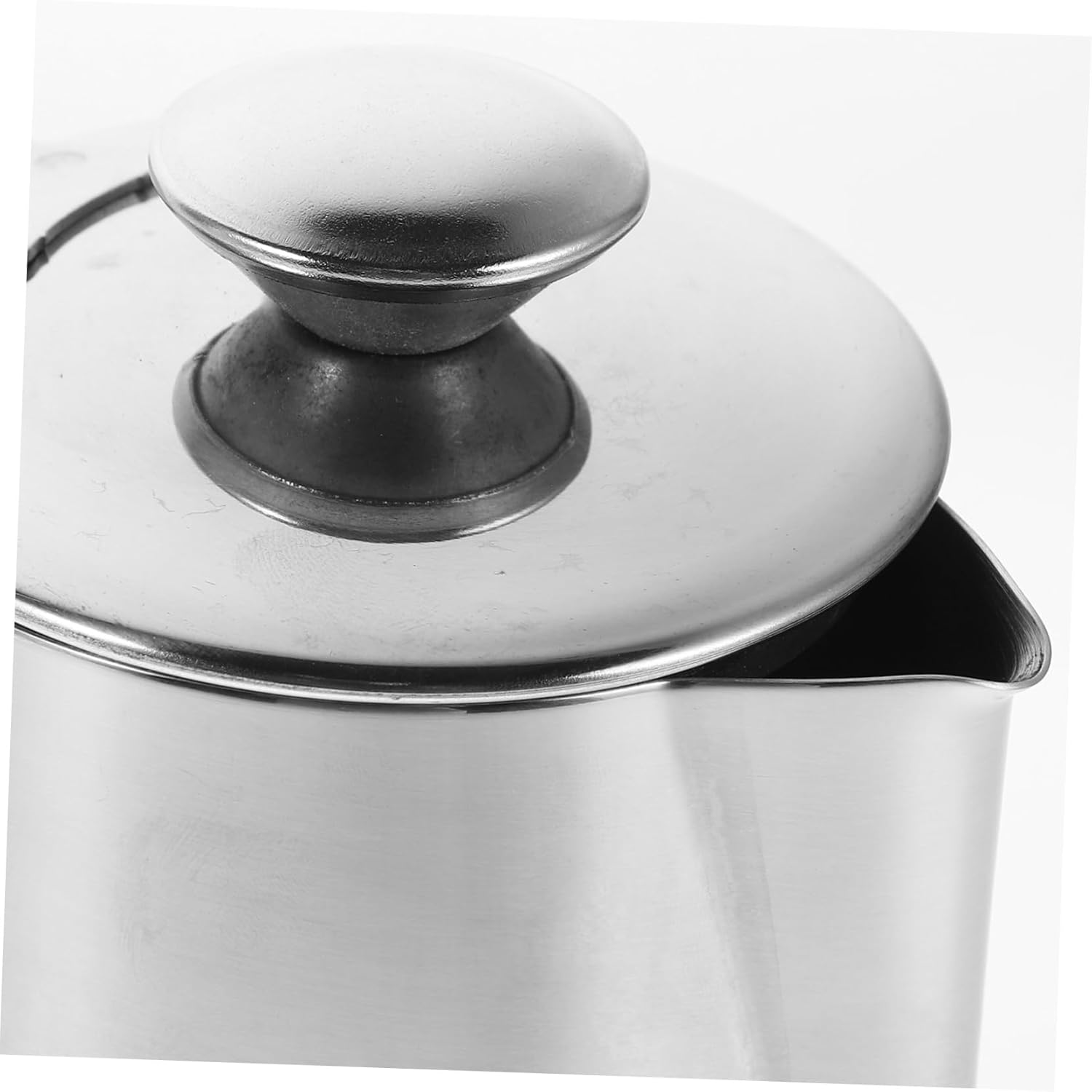 ZUNOXAZ Milk Frothing Pitcher Milk Frother Cup Stainless Steel Steamer Cup with Lid Coffee Jug Espresso Machine Accessories for Cappuccino Coffee Latte Art 350Ml