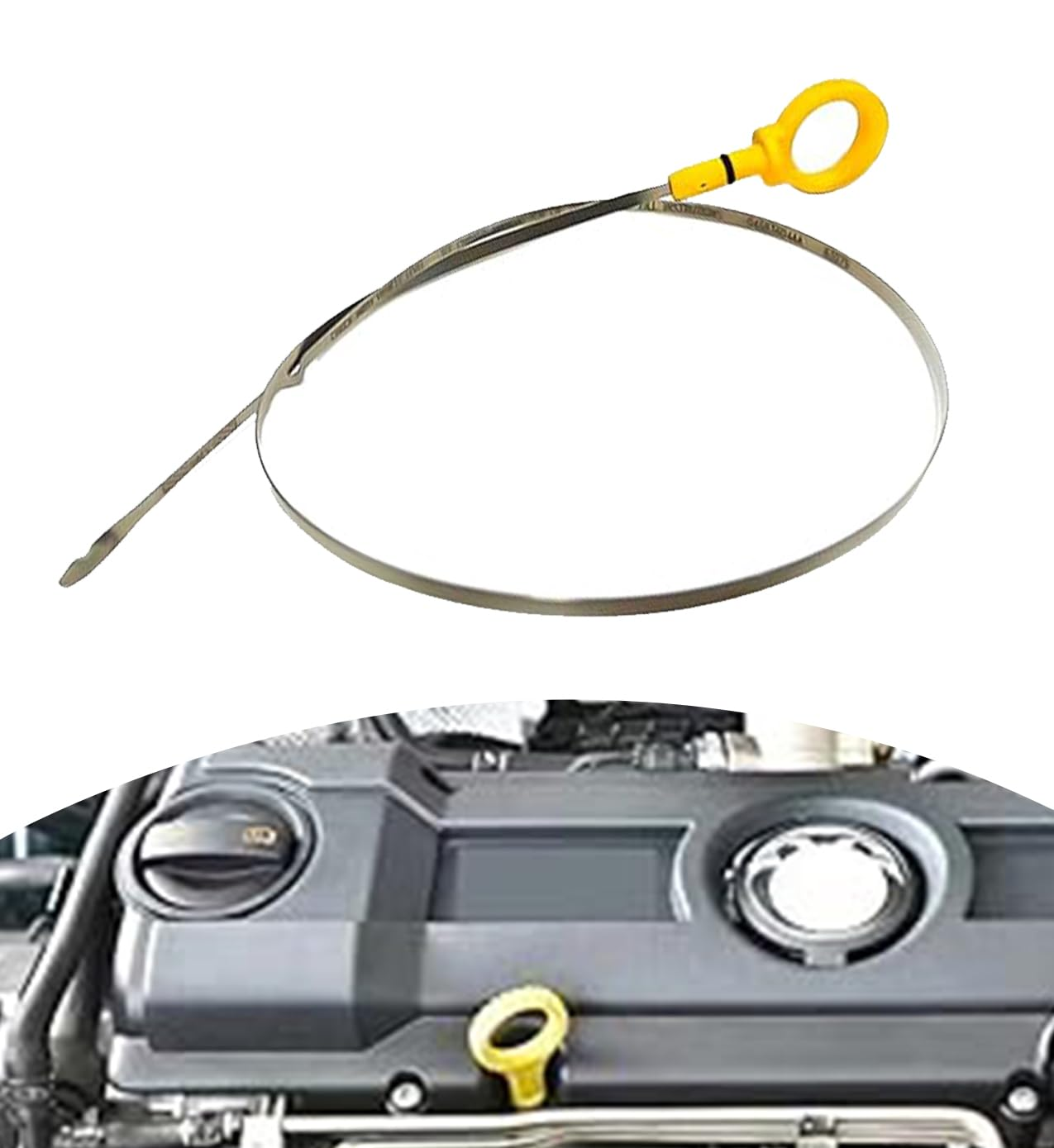 04593604AA Car Oil Dipstick, Engine Oil Level Dipstick,Fluid Level Indicator,Stainless Steel Automotive Engine Oil Level Dipstick Fluid Indicator, Universal for SUV, Truck, RV image number 4