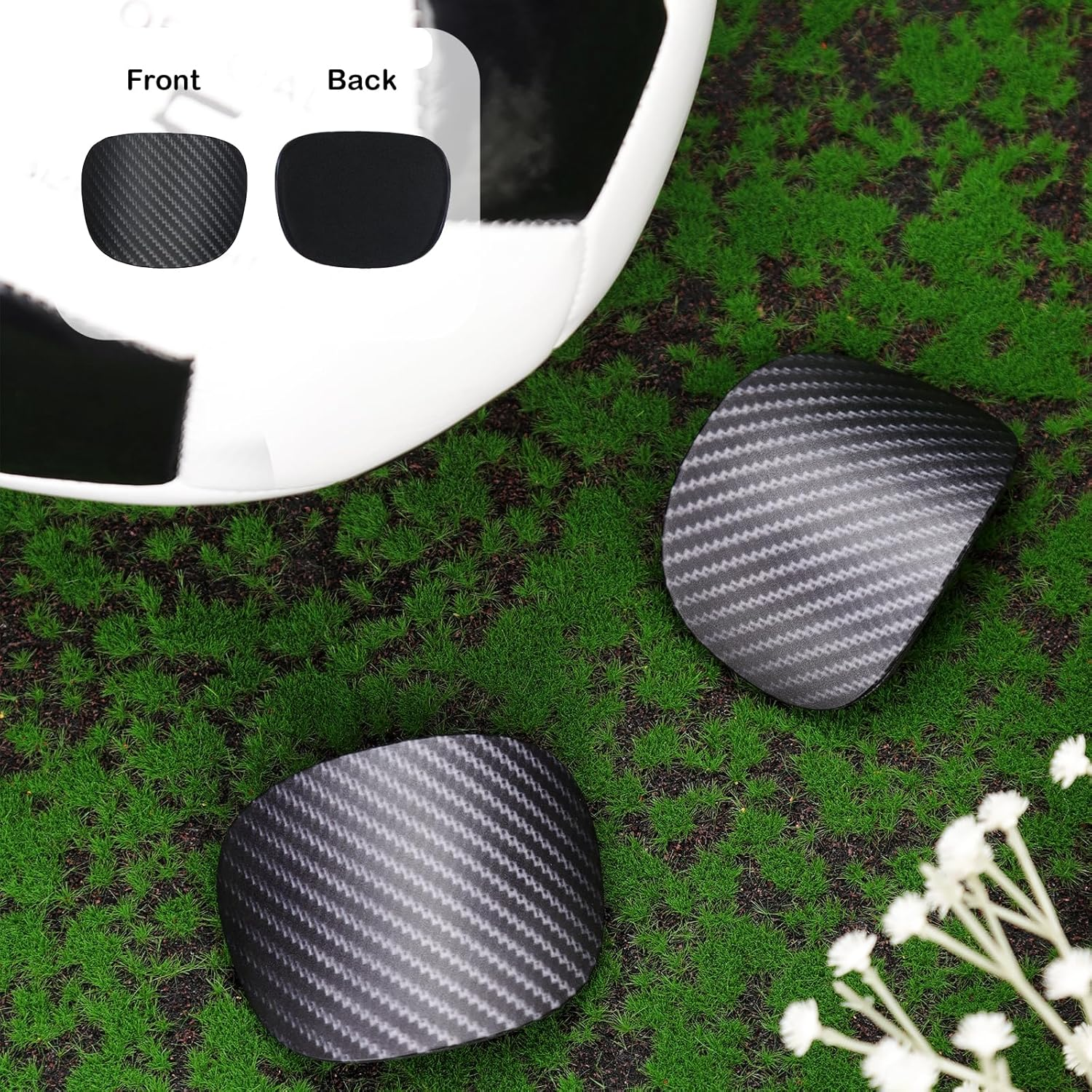 2Pcs Mini Soccer Shin Guards, 2.75X2.36 Inch Extra Small Football Shin Pads Youth & Adults Protective Equipment for Boys Girls Kids Women Men (Dark Grey) image number 2