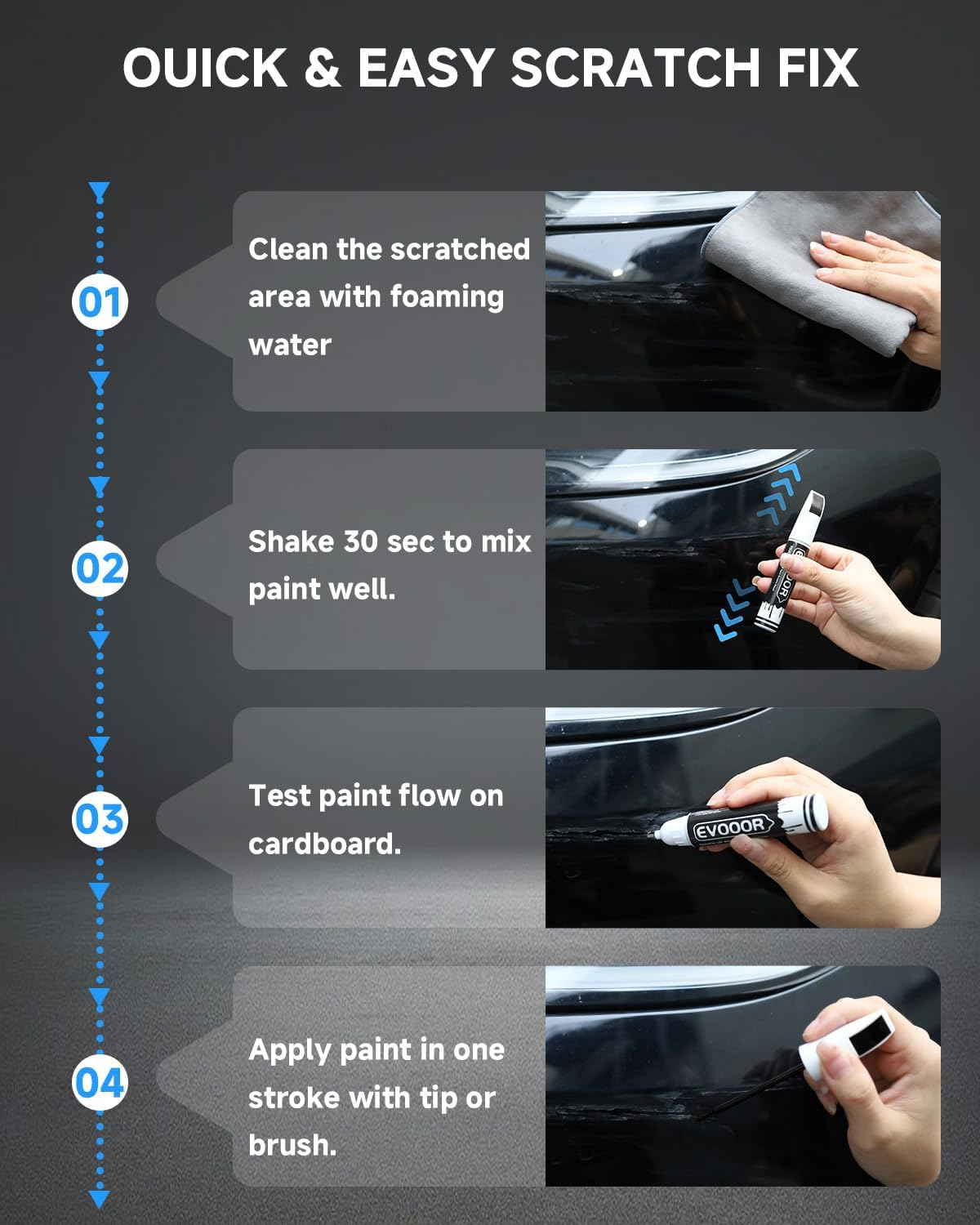G1U Ice Silver Metallic Touch up Paint Compatible with Subaru Exact Match 2 in 1 Touch up Paint for Chips and Nicks Repair with 2Pcs Disposable Micro Applicators image number 2