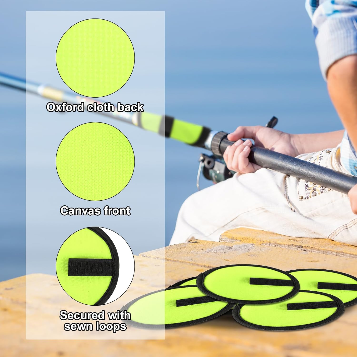 6Pcs Lure Wrap, 5.9 Inch Fishing Lure Covers Bait Gloves Fish Hook Storage Protectors Pole Sleeve Guard to Keep Fishermen Fishing Safe for Fishing Rod (Green) image number 4