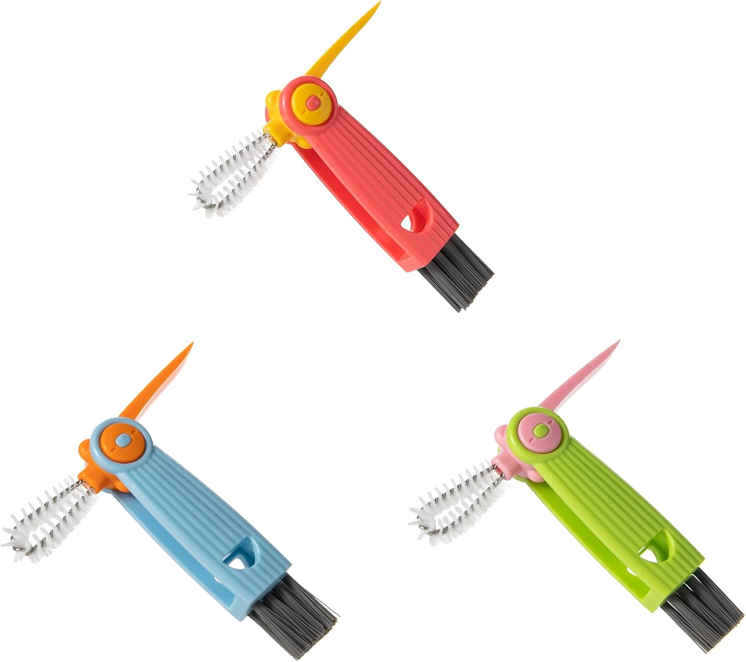 Chemimoso 3 in 1 Cup Lid Gap Cleaning Brush Set, Multifunctional Water Baby Bottle Cleaning Tools, Home Kitchen Crevice Cleaning Tools (3Pcs) image number 3