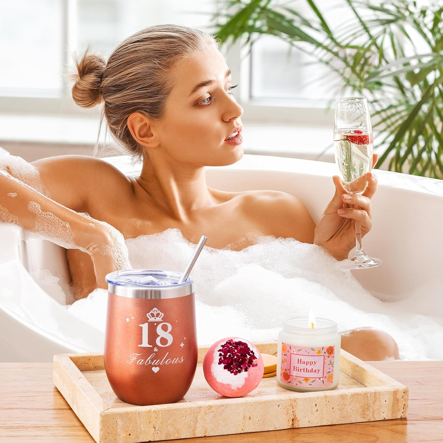 18Th Birthday Hamper Basket for Her - Turning 18 Year Old Female Birthday Gifts, Pamper Box for Ladies, Personalised Presents for Mom, Wife - 18Th Birthday Gifts image number 3