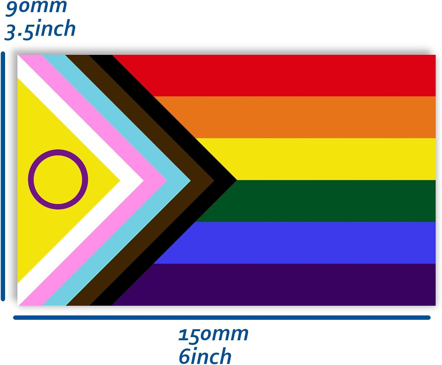 5 PCS Inter-Sex Inclusive Pride Flag Sticker,Lgbt Rainbow LGBT Banner Decal for Car Bumper Window Laptop image number 2