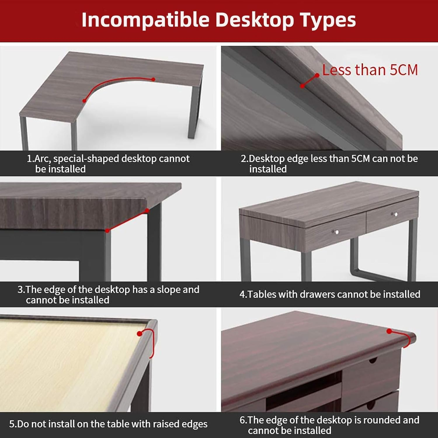 OUGIC Ergonomics Desk Extender Tray, 11.8"X5.9" Punch-Free Clamp On, Foldable Keyboard Drawer Tray, Table Mount Arm Wrist Rest Shelf, Computer Elbow Arm Support image number 6