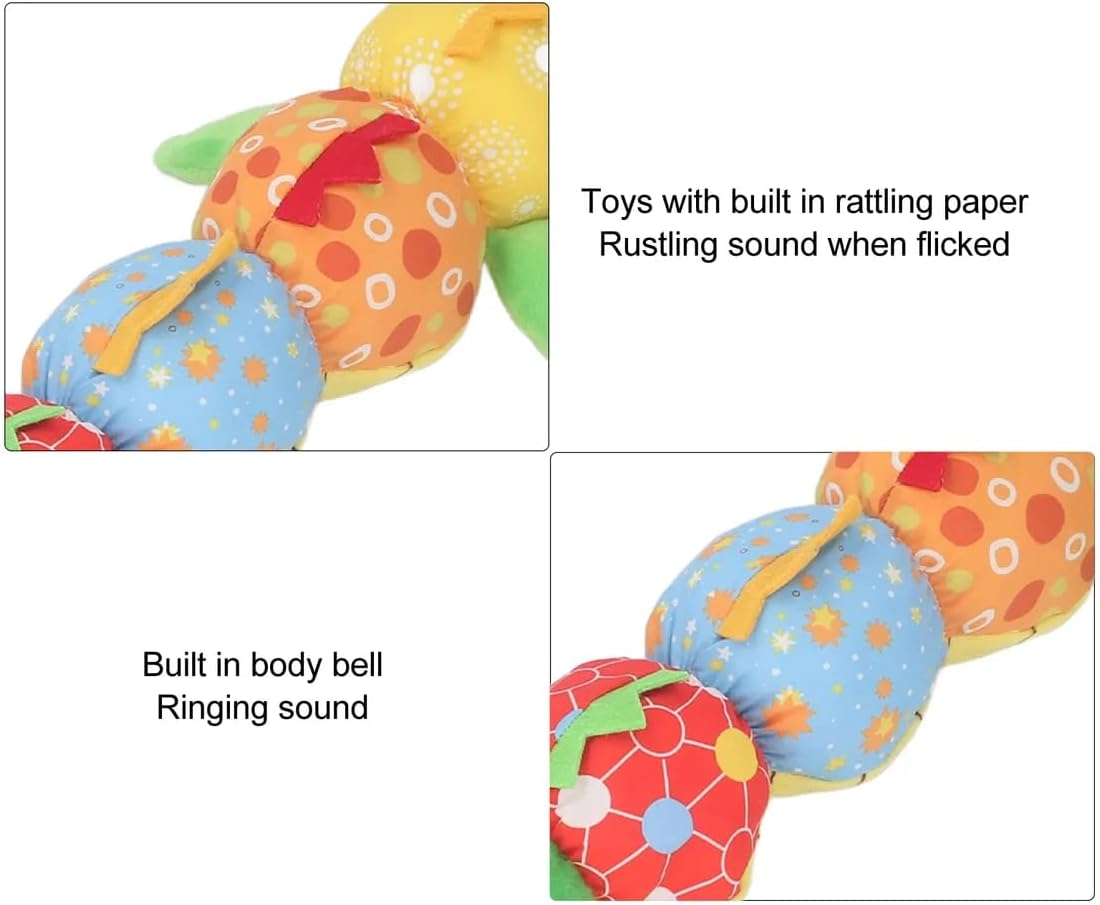 Baby Sensory Toy Stuffed Animal - Soft Crinkle Rattle Plush Caterpillar for Newborns 0-12 Months, Tummy Time & Auditory Development Infant Toy, Safe Bpa-Free Gift for Boys & Girls (Crocodile) image number 4