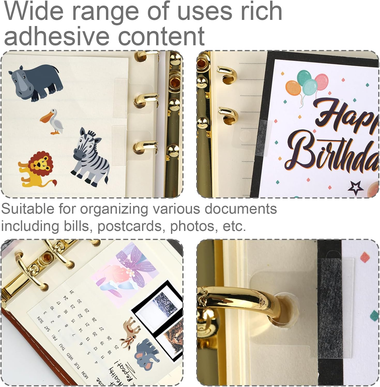 BOXOB 300Pcs Binder Hole Reinforcement Stickers, Self-Adhesive Hole Punch Reinforcement Labels for Loose Leaf Paper Ring Binders Notebooks DIY Scrapbook Photo Album Office School Supplies image number 1