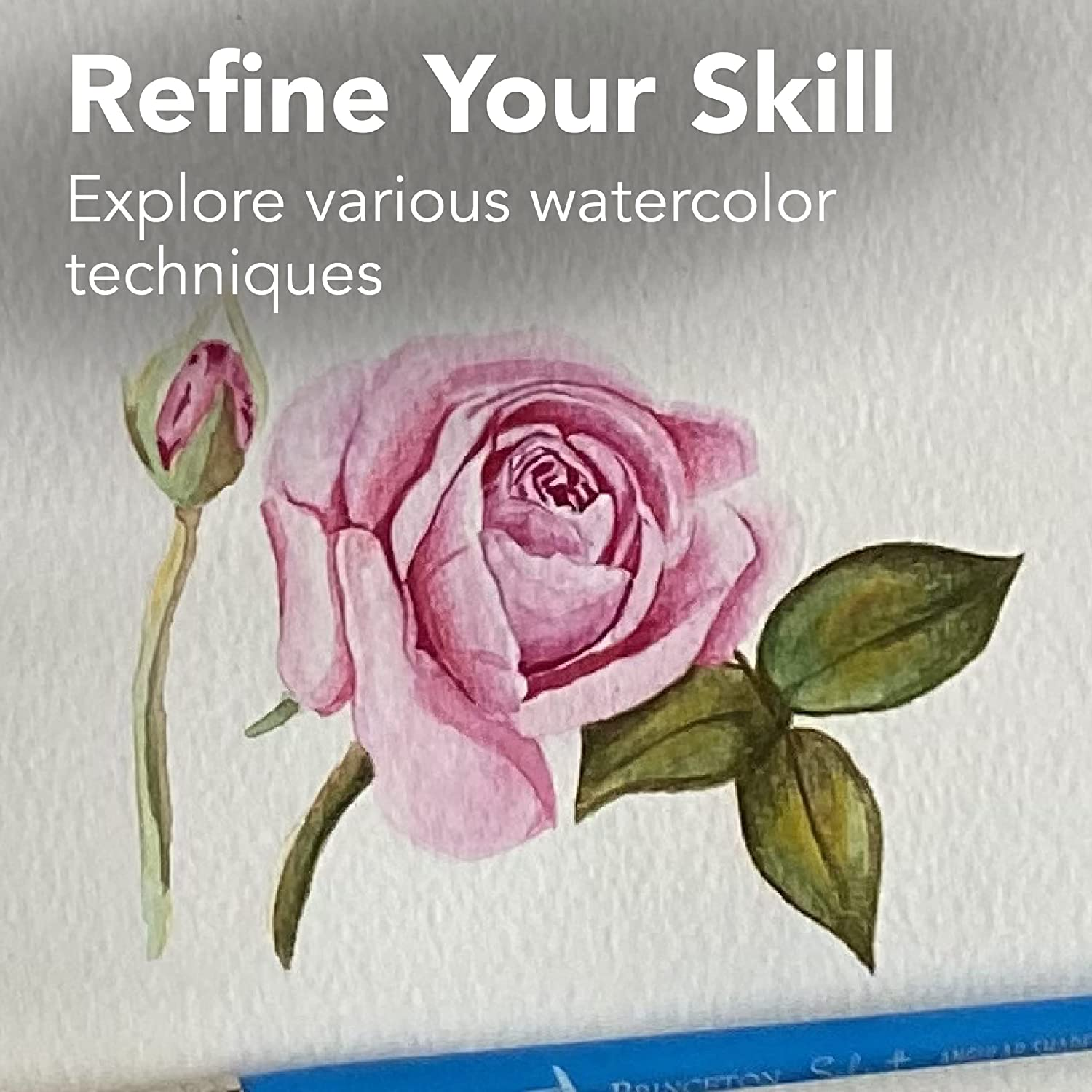 Canson 7022446 XL Series Watercolor Textured Paper Pad for Paint 140 Pound, 11" X 15" Fold Over, 30 Sheets, White image number 5