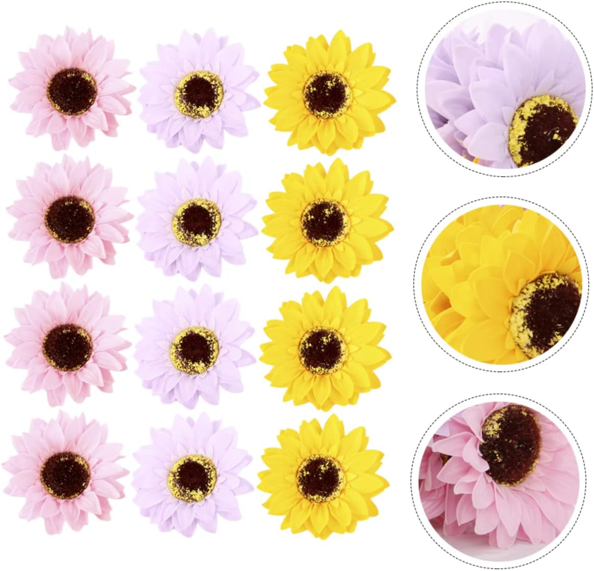 KOMBIUDA 12Pcs Delicate Floral Scented Flower Box Soap Sunflower Bouquet for Valentine'S Day image number 3