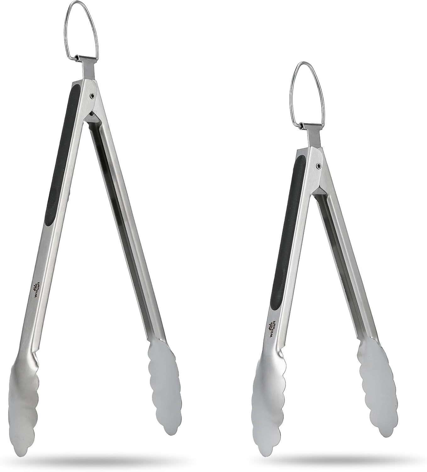 Willbbq Stainless Steel BBQ Tongs Set of 2 &ndash; 9" & 12", Heavy Duty Cooking Tongs with Locking Ring & Non-Slip Grip, Ideal for Grilling, BBQ, Kitchen & Serving image number 1