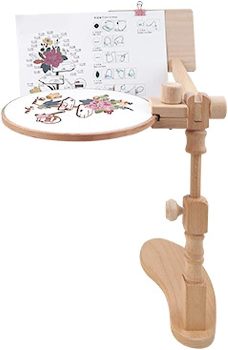 Fantasyday Embroidery Stand, Adjustable Embroidery Hoop Holder, Cross Stitch Stand with 1PCS Embroidery Hoops image number 1