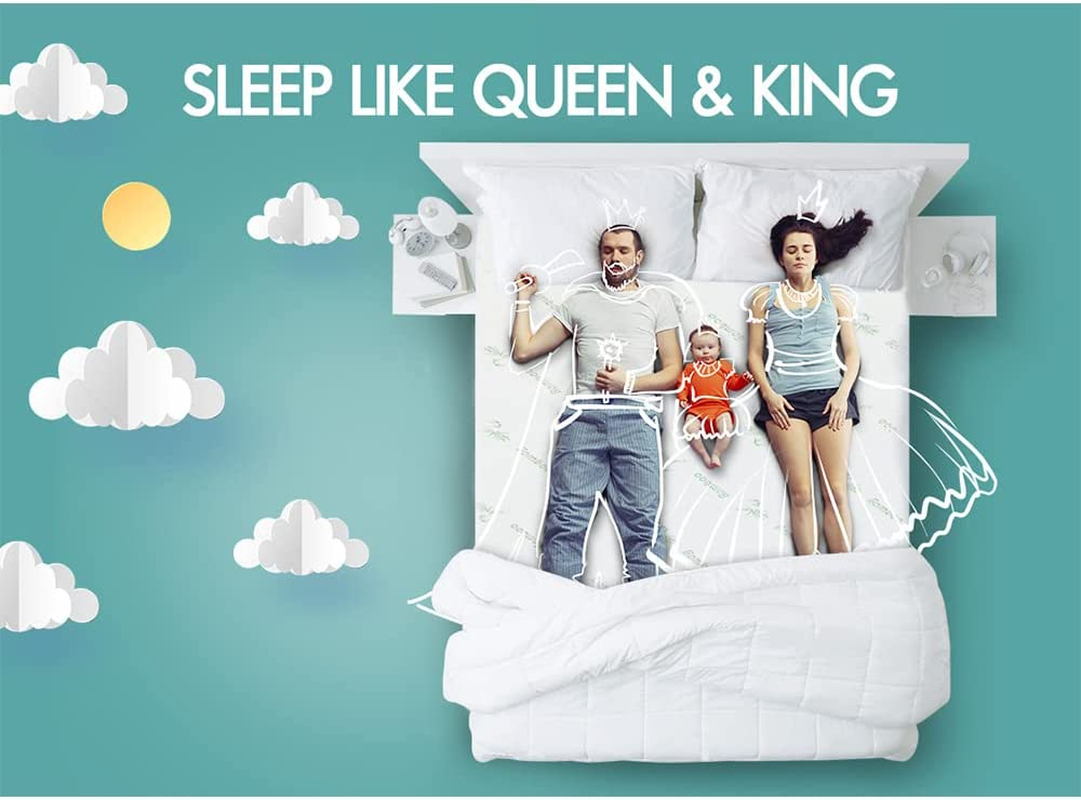 STARRY EUCALYPT Queen Size Memory Foam Mattress Topper with Cool Gel Infused, 60D Foam 5Cm Thick Bed Topper with Bamboo Fabric Cover Beddings, Airflow Bedding Floor Mat Pad image number 1