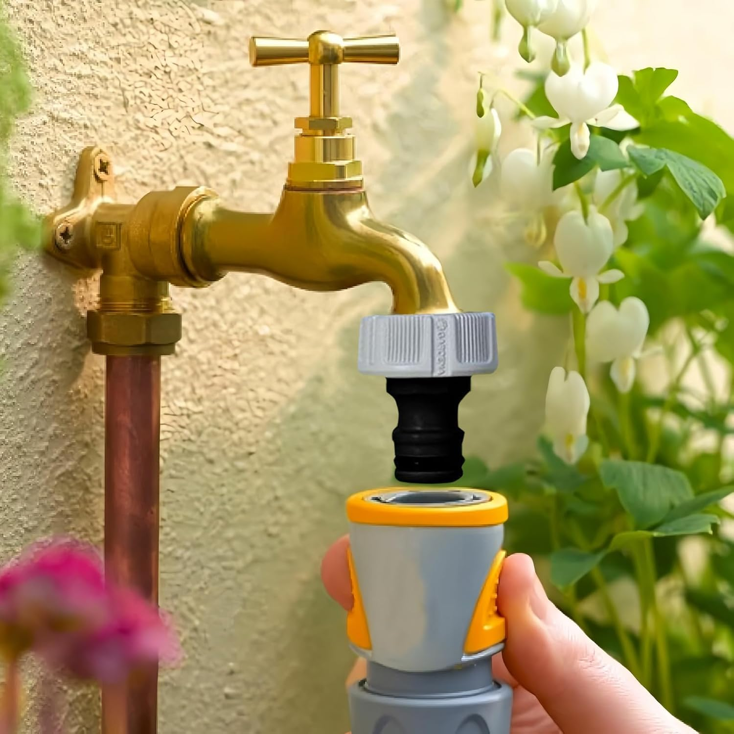 Gardena Hose Connector, Connection Part for Secure Hose Connection, Hose Connector, 1/2 Inch, Double-Sided Hose Coupling, for Garden and Home Hose, Black, Pack of 2 image number 5