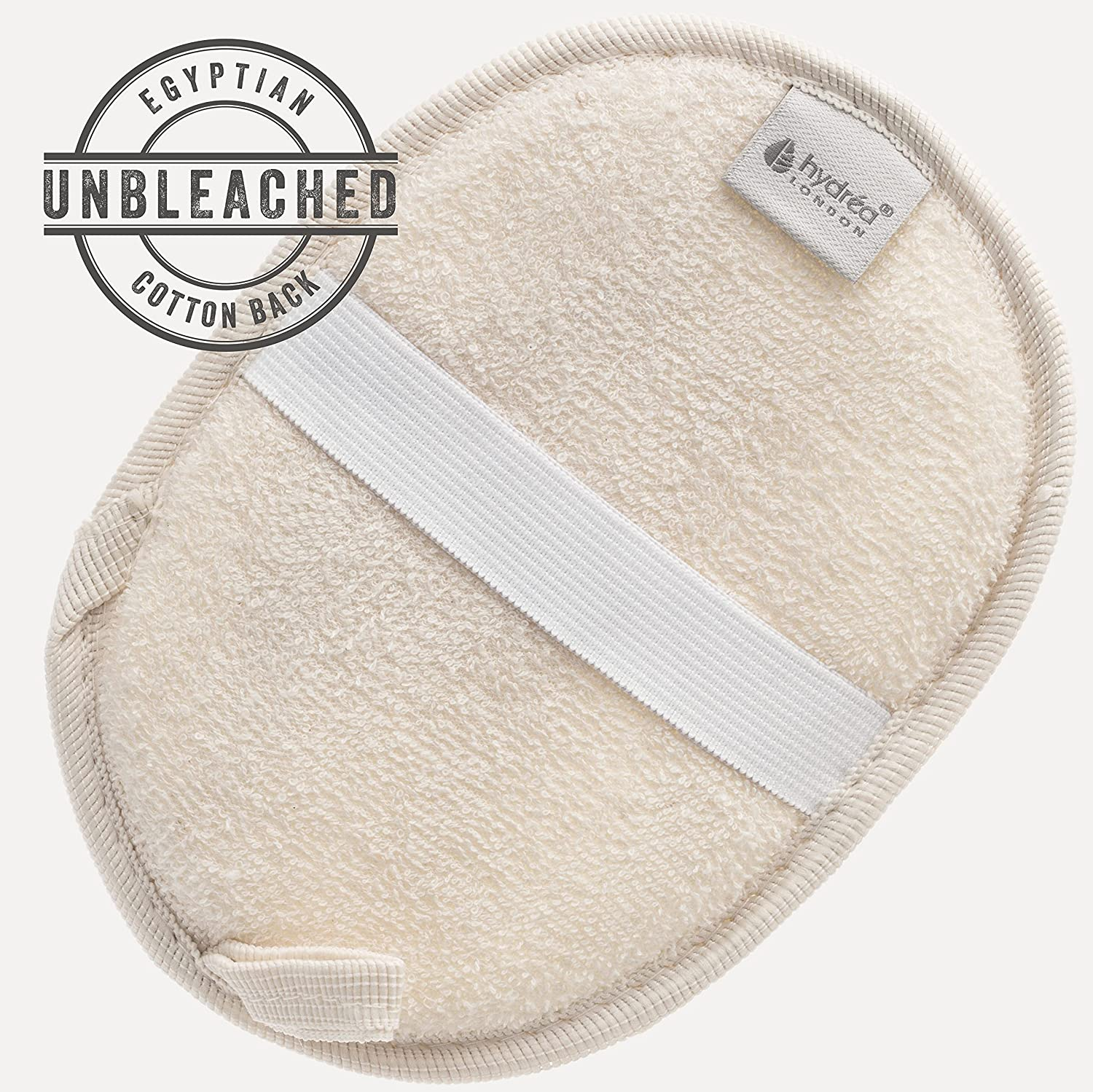 Hydr&eacute;a London Organic Egyptian Loofah Luxury Exfoliating Body Pad Natural Quality Spa Bodycare for Bath Shower image number 6