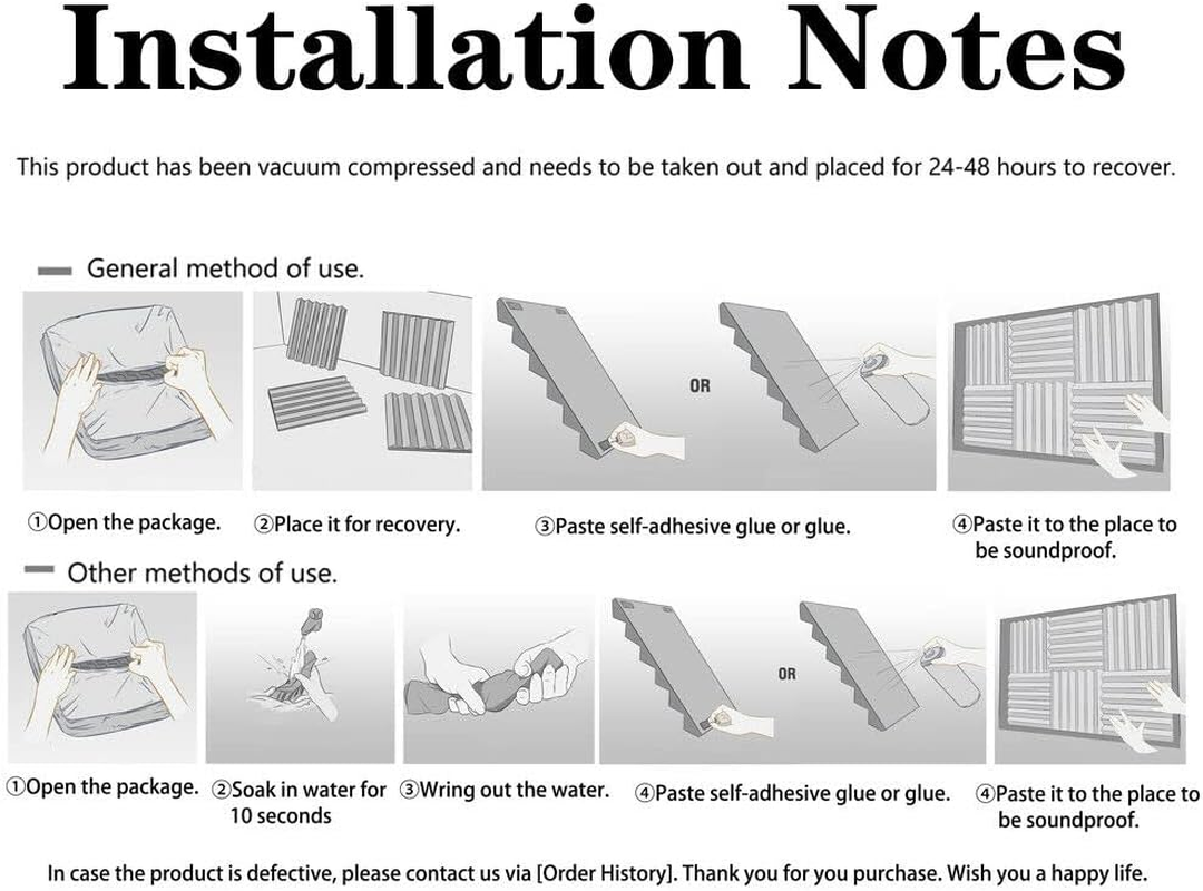 24PCS Studio Acoustic Foam Sound Proofing Absorption Panel Wall Insulation Pad S