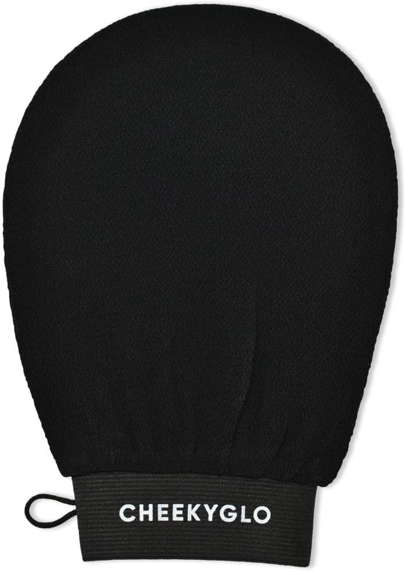 Cheekyglo Premium Exfoliating Glove (Black) | 100% Vegan Viscose Tradition Body Scrub Glove | Kessa Exfoliating Glove | Body Exfoliator | Self-Tan Removal | Keratosis Pilaris Exfoliation