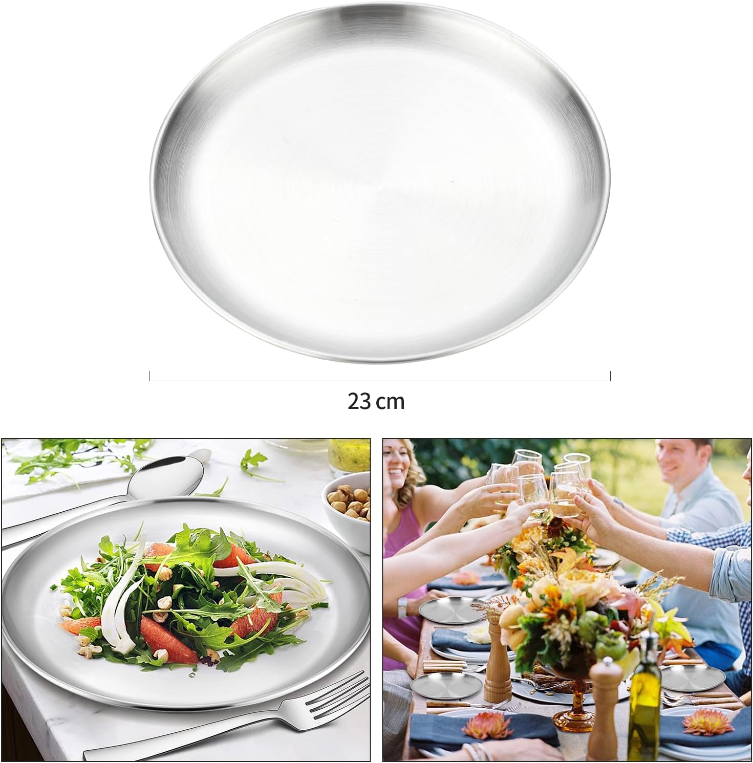 Camping Cutlery Set, ISFORU Stainless Steel Tableware Measuring Case Including Plate, Cup, Bowl, Cutlery with Mesh Bag, Tableware Utensil Set for Outdoor Camping, Hiking and Picnic image number 3