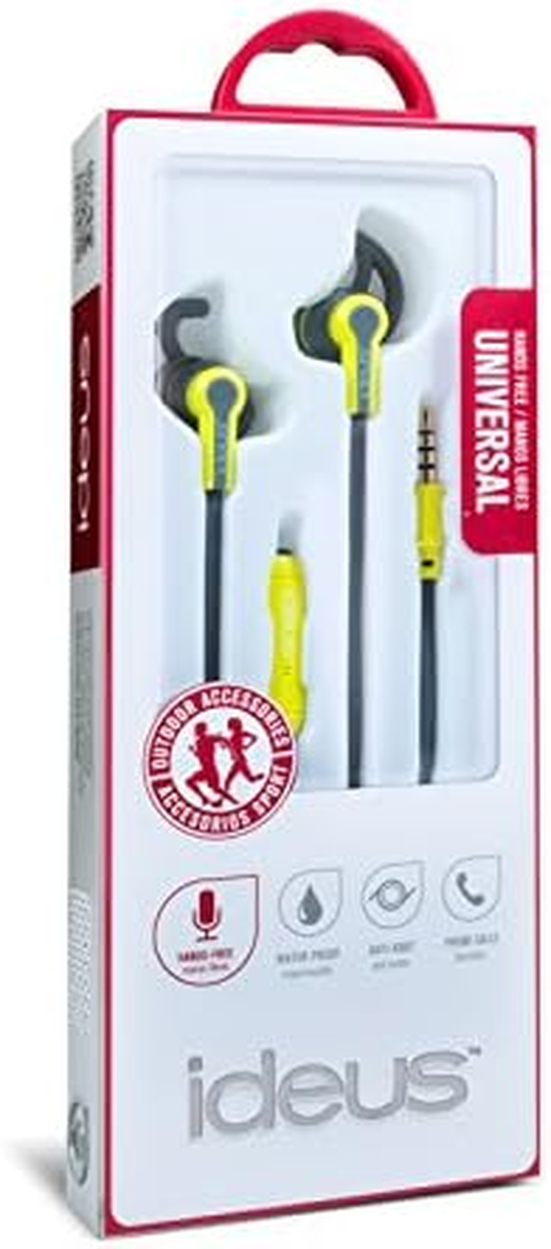 Ideus PHFSPORT100FU Waterproof and Splashproof Sports Earphone Microphone Pink image number 2