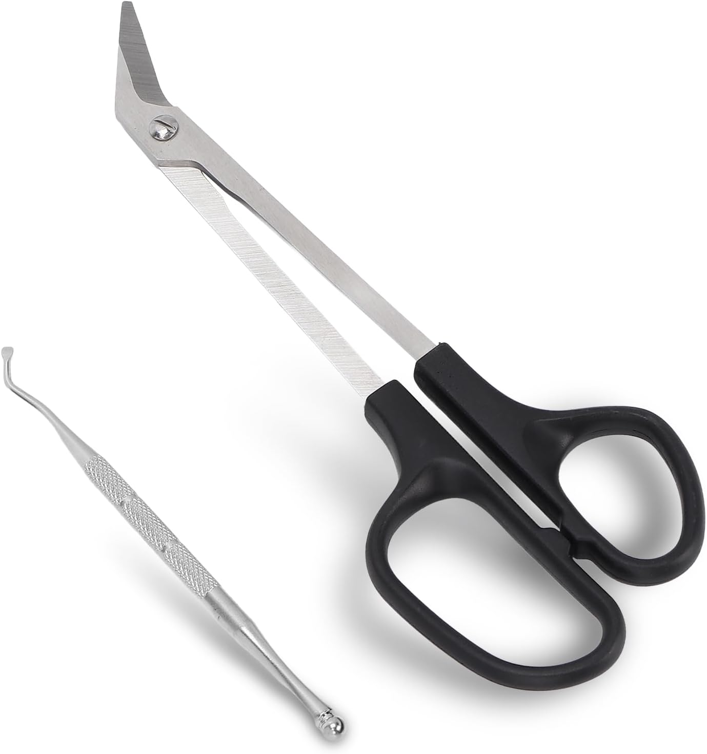 Senior Friendly Toenail Clippers with Long Handle, Ergonomic Stainless Steel Scissors with Nail Picker for Easy Nail Care in the Salon at Home, Angled Blades image number 2