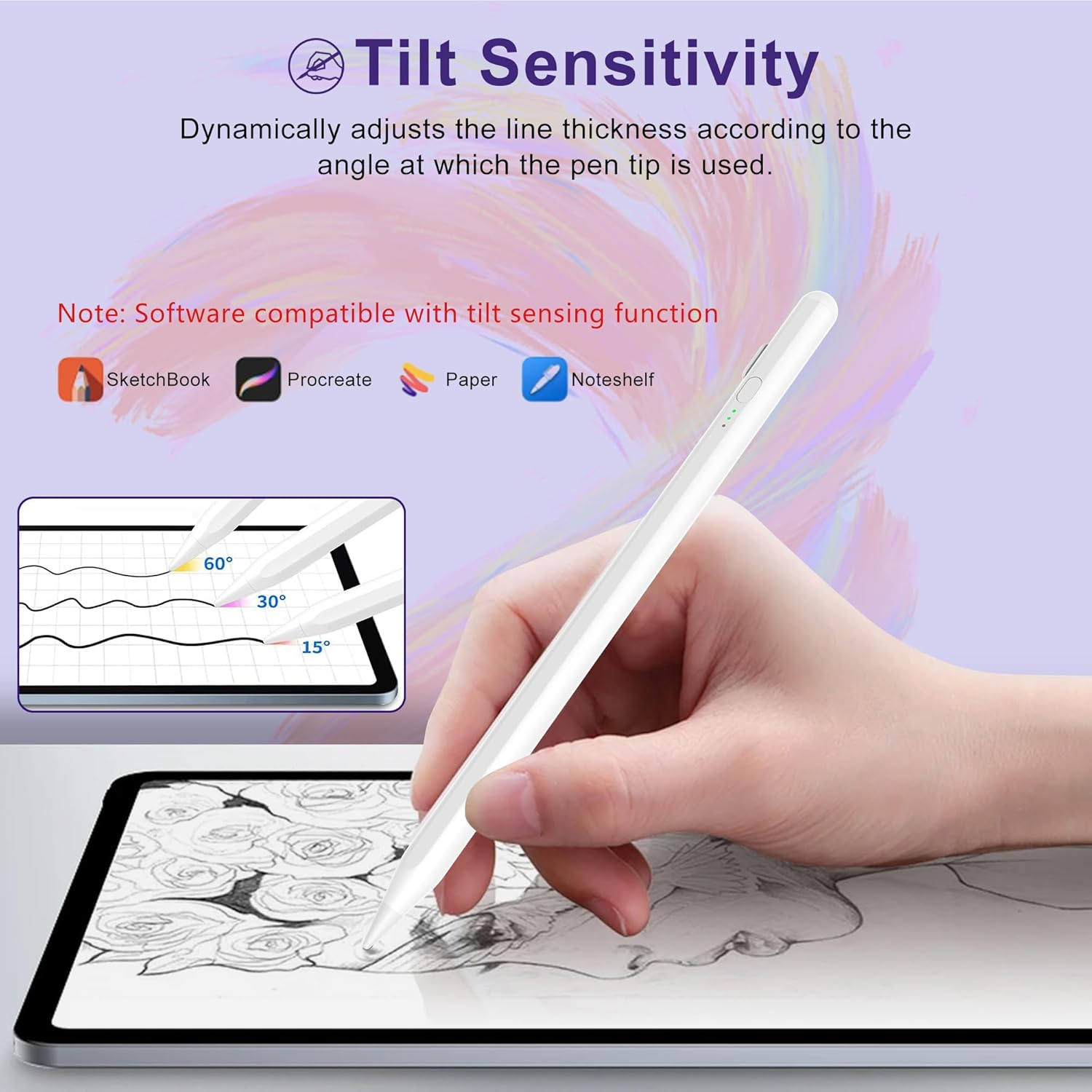 Stylus Pen for Ipad with Palm Rejection & Tilt Sensitive, Ipad Pencil Magnetic Stylus for Apple Ipad Pro 11&12.9" (2018-2022), Ipad 10/9/8/7/6Th Gen, Ipad Air 3Rd/4Th/5Th Gen, Ipad Mini 5/6Th Gen image number 5