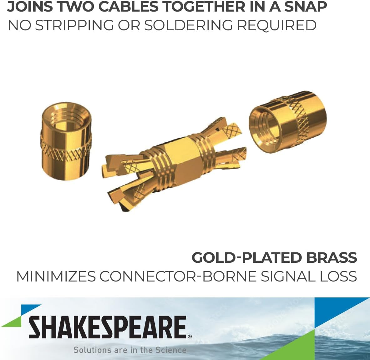 Shakespeare PL-258-CP-G Marine Center Pin Spice Connector Beige image number 1