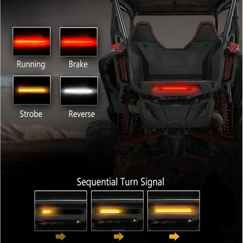 Tootoo Motorcycle Tail Light Strip Aluminum Triple LED Sequential Turn Signal image number 5