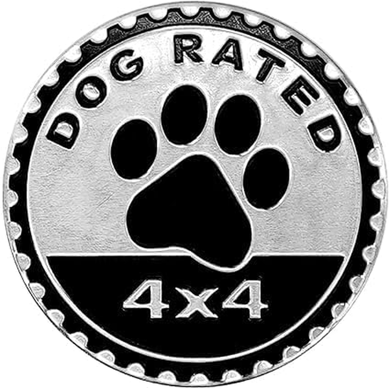 1Pc Black Dogs Badge Rated Car Emblem,4 X 4 Metal Automotive Badge 3D Metal Car Badges Emblems round Emblem Decals Stickers Compatible with Jeep Wrangler Vehicles Trucks Suv,Automotive