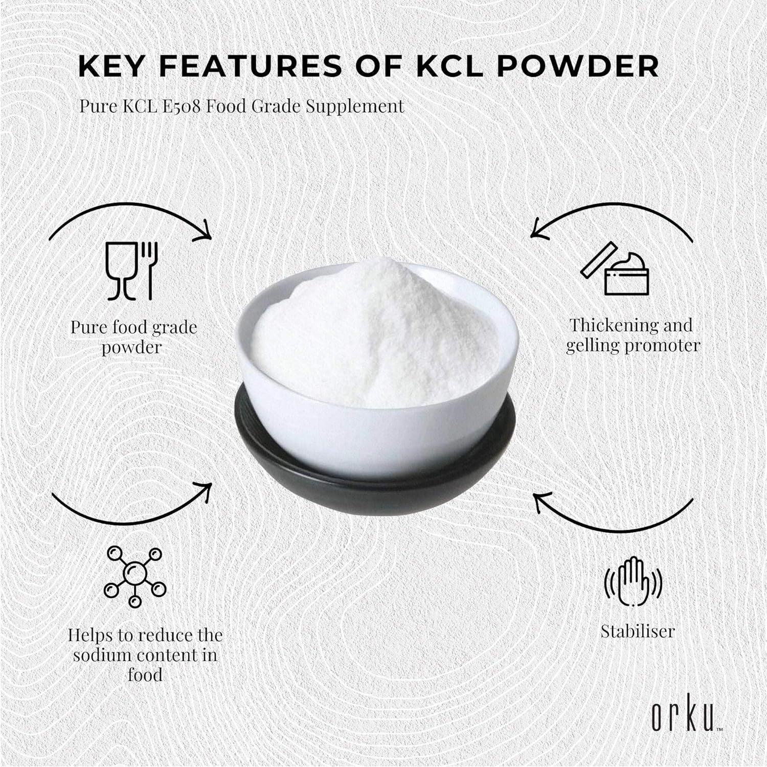 5Kg Potassium Chloride Powder - Pure E508 Food Grade Salt Substitute Replacer image number 3