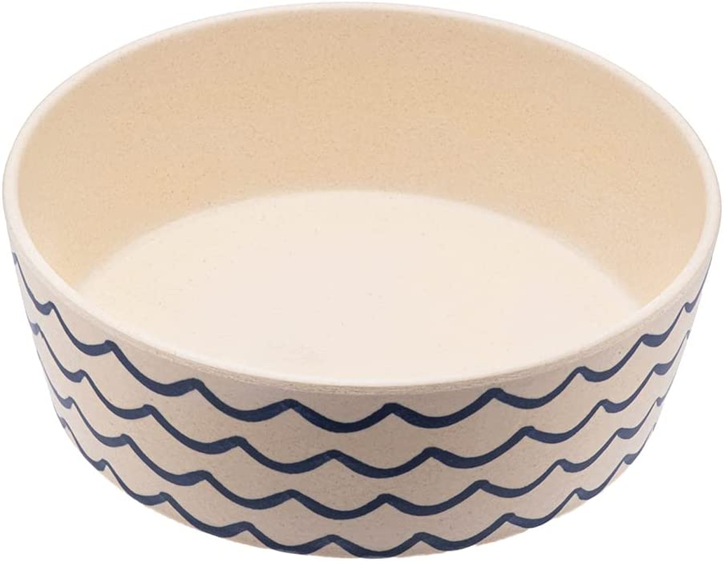 Beco Printed Bamboo Food and Water Dog Bowl Waves Large image number 2