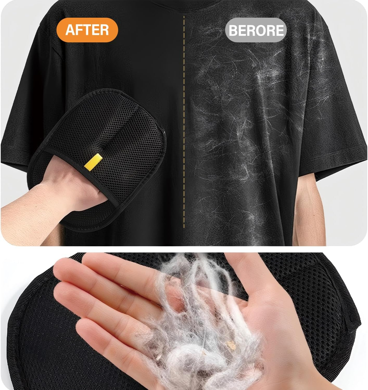 Pet Hair Remover Glove, Double Sided Pet Grooming Gloves, Electrostatic Removal Gloves for Pet Hair, Reusable Dogs Cats Hair Gloves for Furniture Bed Sheets Couch Clothes Carpet Car Seat (1PCS) image number 1