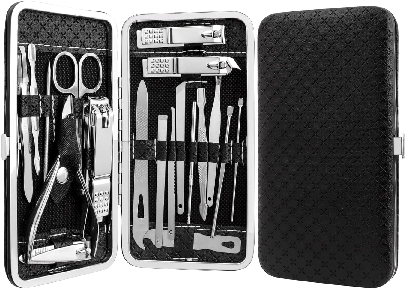 Bestgle Manicure Set, 19 In-1 Nail Clippers Pedicure Sets Stainless Steel Nail Manicure Pedicure Kit Professional Nail Grooming Kits with Portable Travel Case