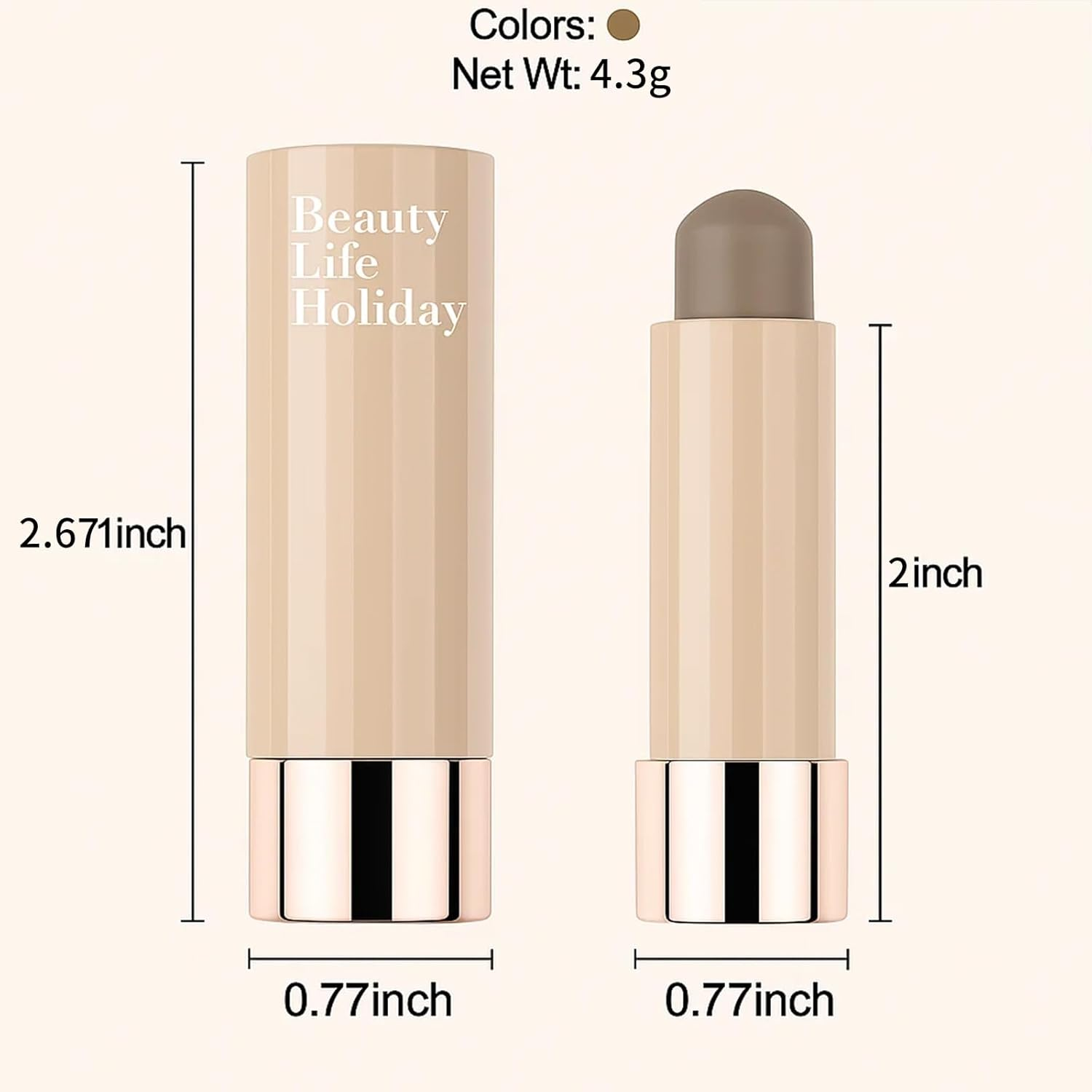 Cool Contour Makeup Stick - Soft Grey-Brown, Long-Lasting, Sweat-Proof Facial Bronzer for Natural Contouring - Rich, Easy-To-Blend Colour for Cheek, Nose and Jaw Contouring (01 Cold Grey) - 01Cold Gray image number 3