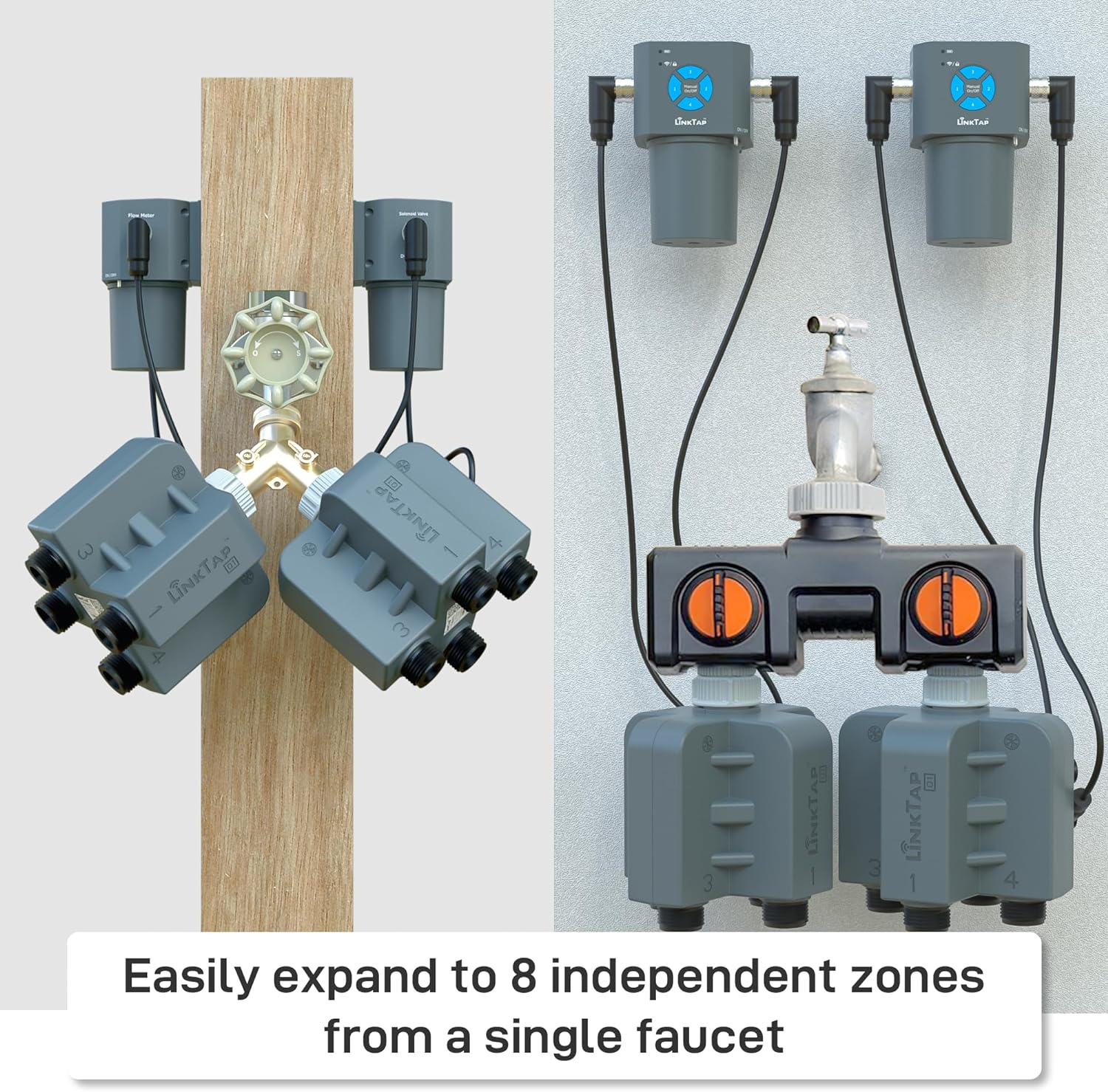 Linktap Q1 4-Zone Wireless Water Timer & Gateway, 4 Separate Ports, 4 Built-In Flow Meters, Equals Four G2S Smart Hose Timers, Easy Install & Use image number 3