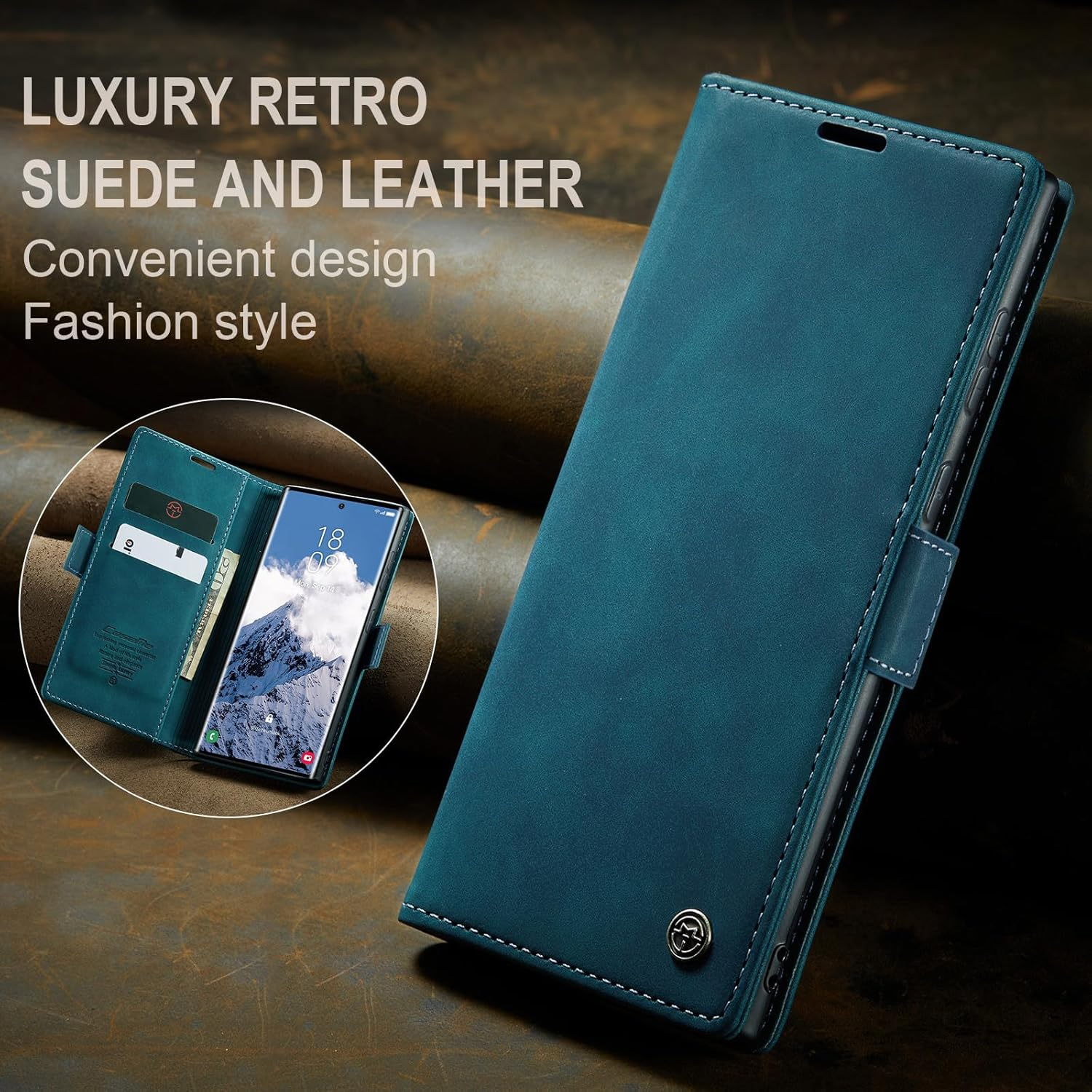 Case for Samsung S25 Ultra, Foldable Flip Case, Shockproof Full Cover Mobile Phone Case S25 Ultra for Sam Sung, Premium Leather Wallet Flip Mobile Phone Case for Sam Sung Galaxy S25 Ultra Case image number 4