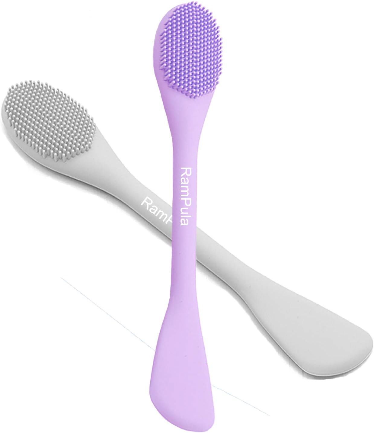 Rampula Silicone Face Mask Brush, Face Scrubber for Gentle Exfoliating & Hairless Moisturizers Applicator Tools for Apply Mud, Clay, Charcoal Mixed Mask, Cream, Lotion