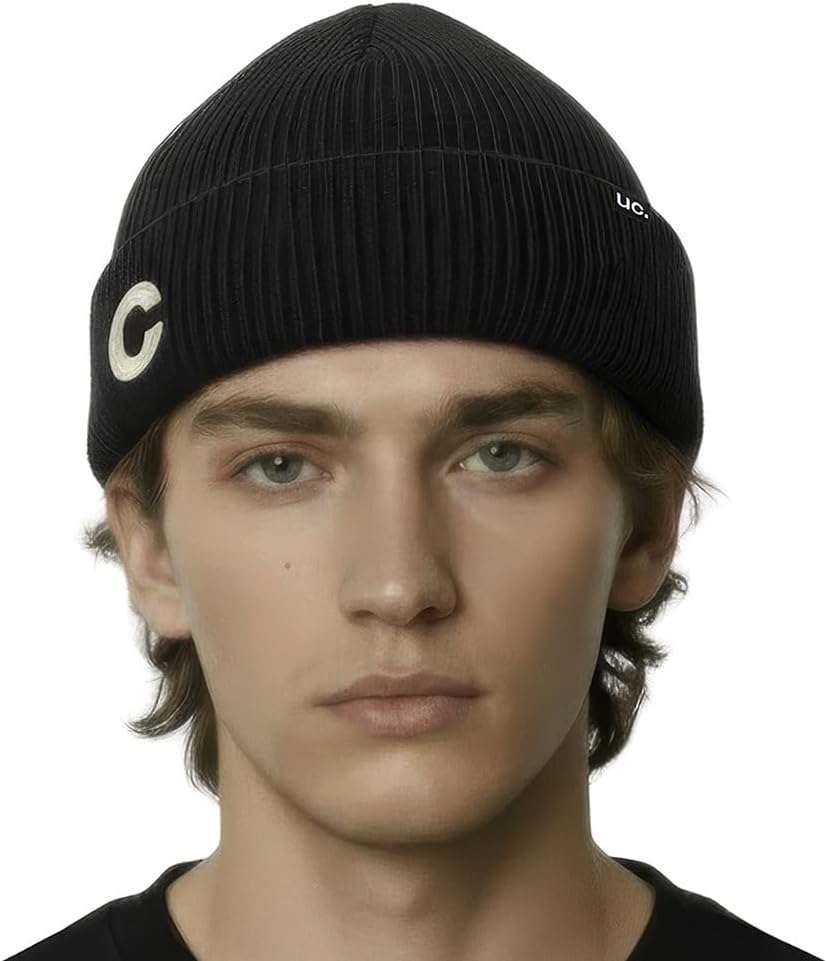 UNDERCONTROL Logo Label Patch Unisex Winter Short Thick Cuffed Rollup Warm Beanie Korea Trawler Fisherman Soft Knit Skullcap