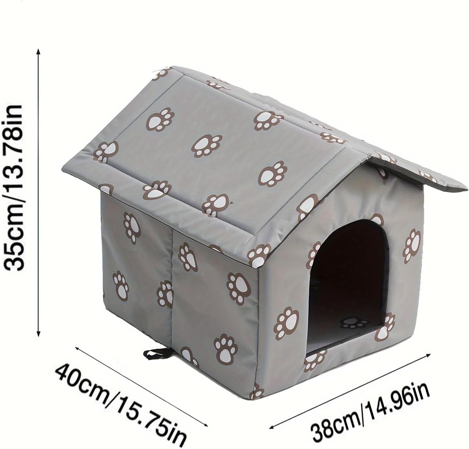 Stray Cat House for Outdoor Feral Cats - Foldable, Thickened Weatherproof Pet Shelter - Warm, Insulated for Cats and Dogsfour Seasons Pet House, Foldable, Indoor/Outdoor (Green, Mediu) - Black image number 1