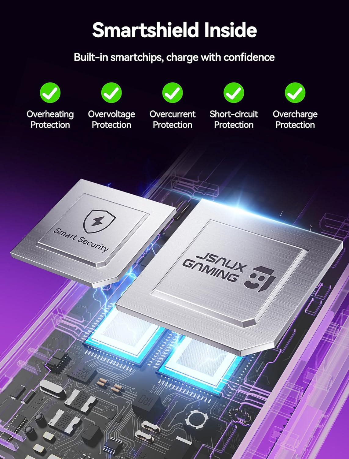 JSAUX Energyflow Charging Dock for Nintendo Switch 2 Joy Con Controllers, 4-In-1 RGB One-Touch Charger Station LED Indicator, Switch2 Joy Con Accessories with 5FT USB C Cable image number 4