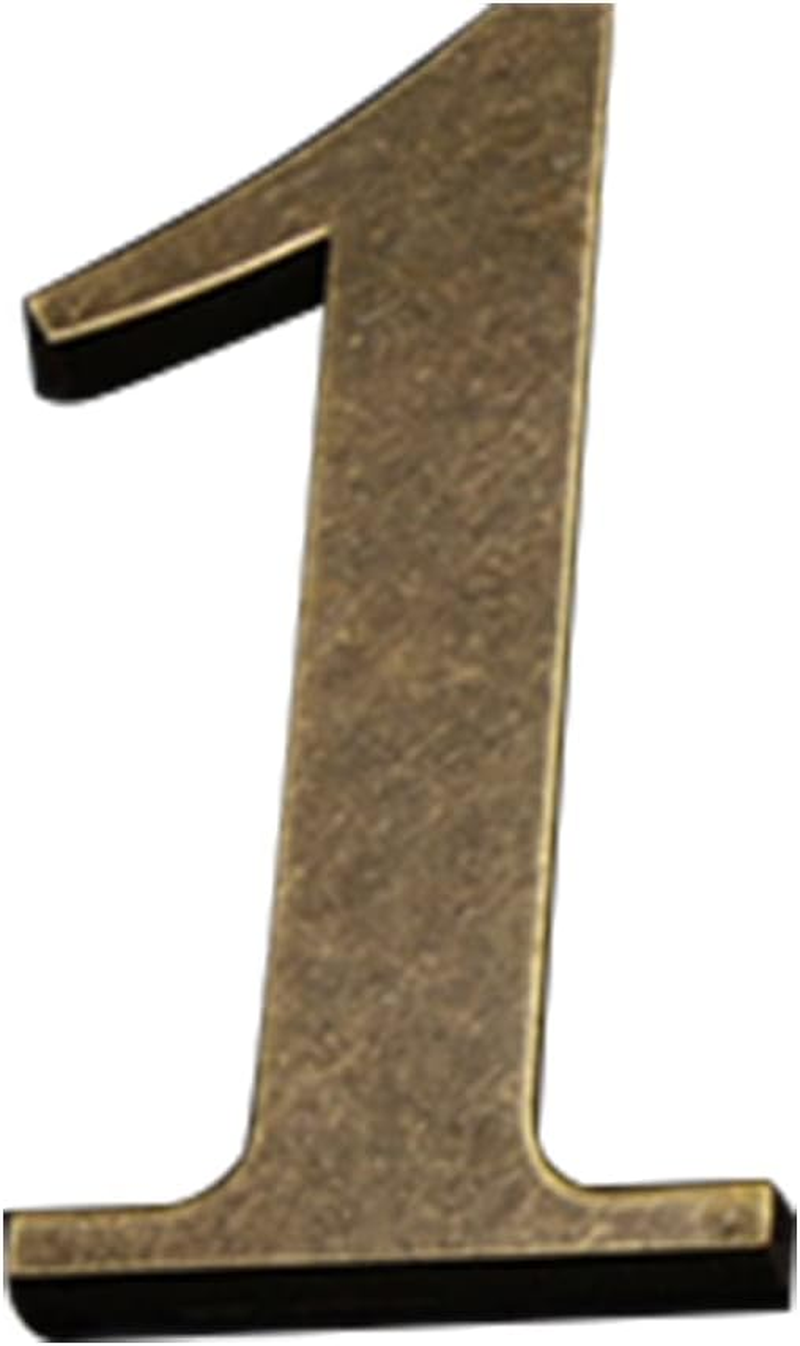 Zayookey Metal House Number Antique 4 Inches (10 Cm) Modern Self-Adhesive Door Numbers House Address Numbers Plaque Street Metal House Number (Door Number 2)