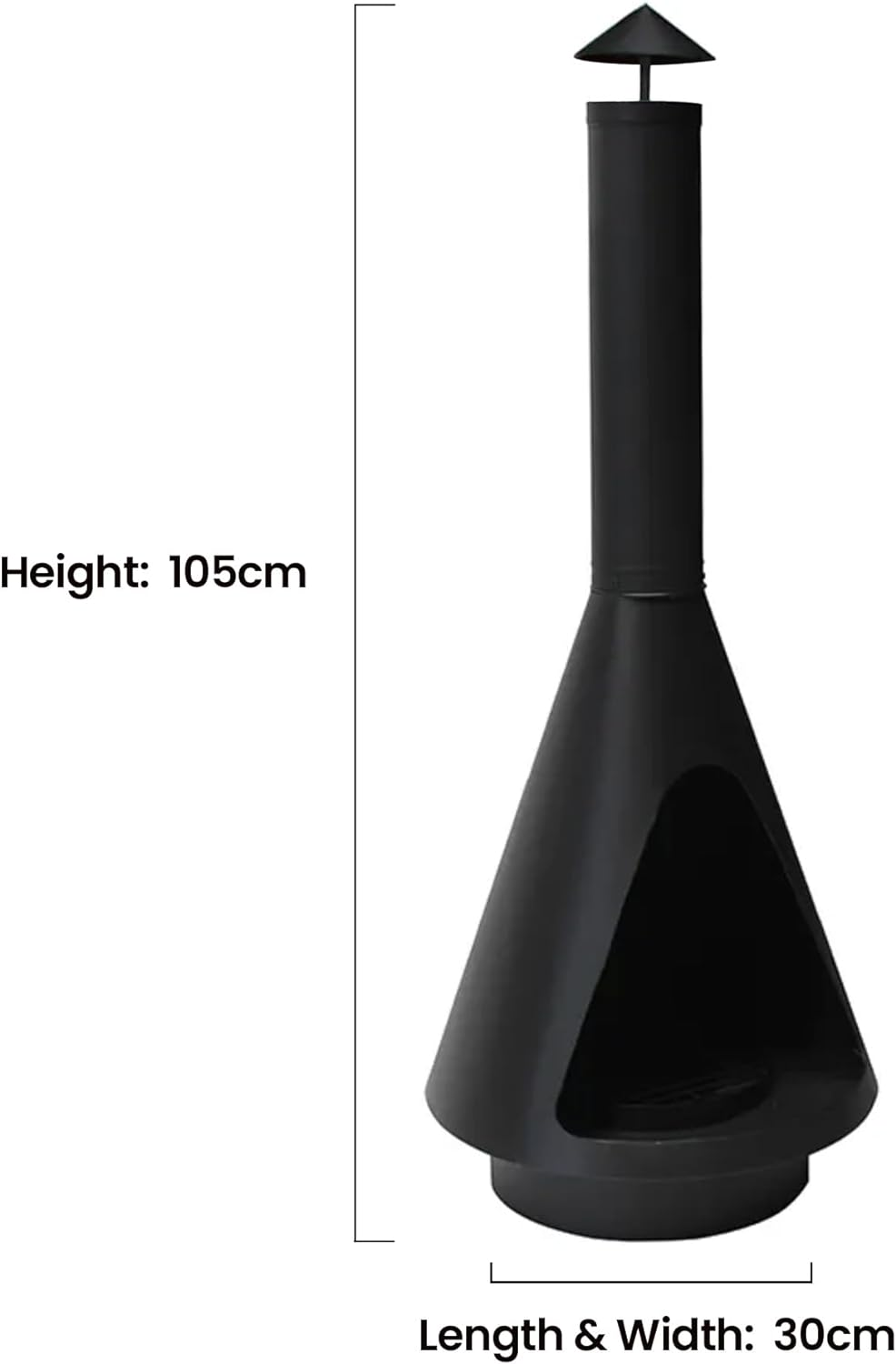 Glasshaus Co. Chimney Fire Pit Patio Heater Outdoor Camping Portable Chiminea Brazier Fireplace 105Cm image number 3