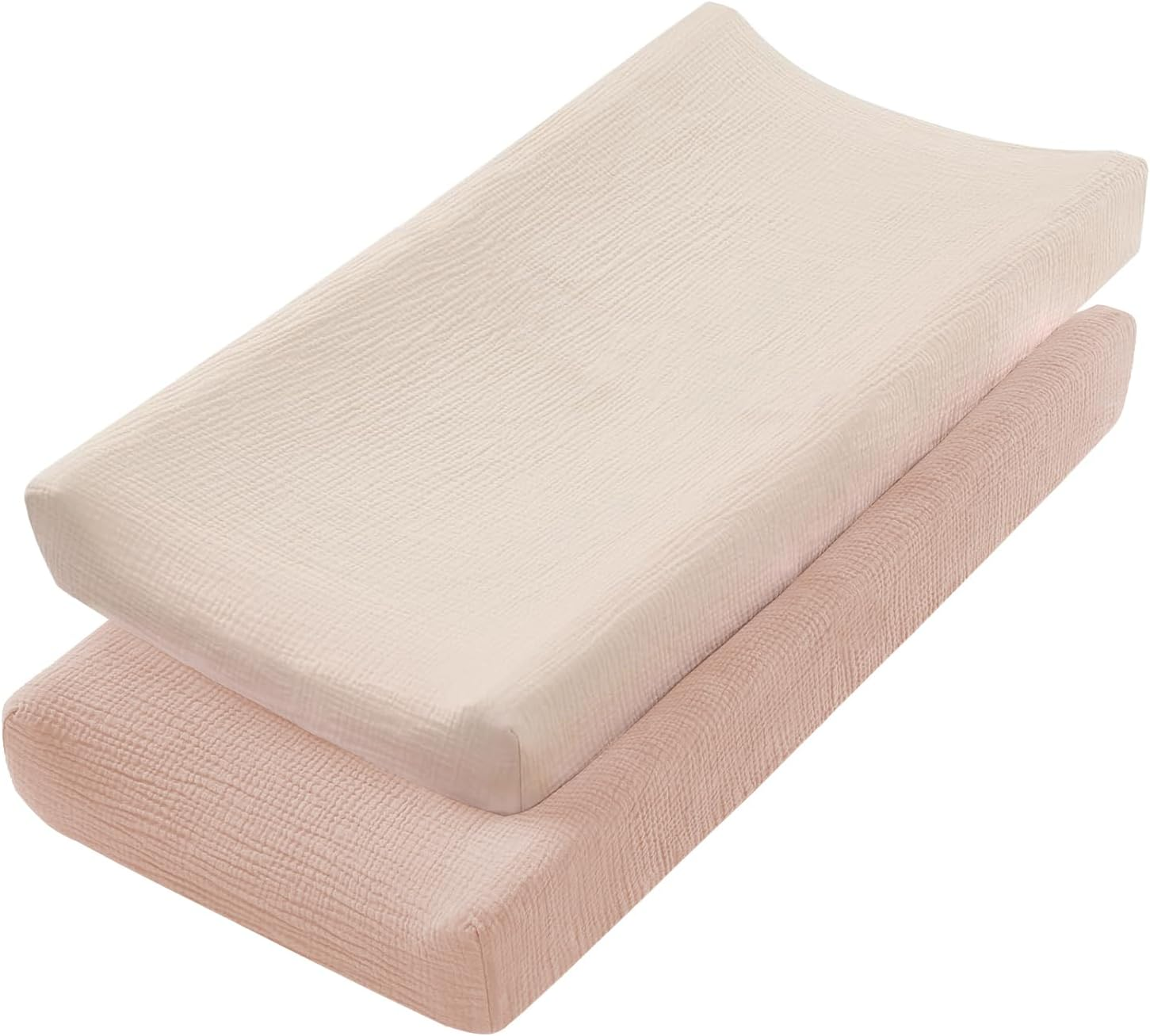 Awobepl 2Pcs Changing Pad Cover Cotton Diaper Changing Pad with Elasticated Straps Soft Breathable Changing Pad Cover Suitable for Travelling (Style 3)