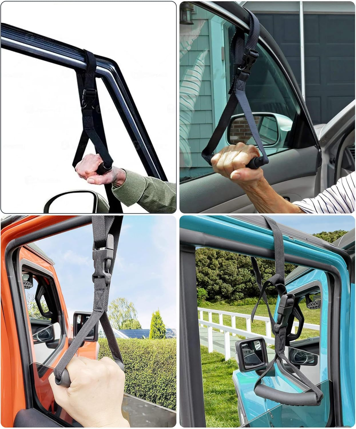 VARGTR 2PCS Car Grab Handle,Car Accessories Auto Cane Grab Handle Adjustable Standing Aid Safety Handle,Vehicle Support Portable Nylon Grip Handle Car Assist Device,Universal for Most Car,Truck, SUV image number 3